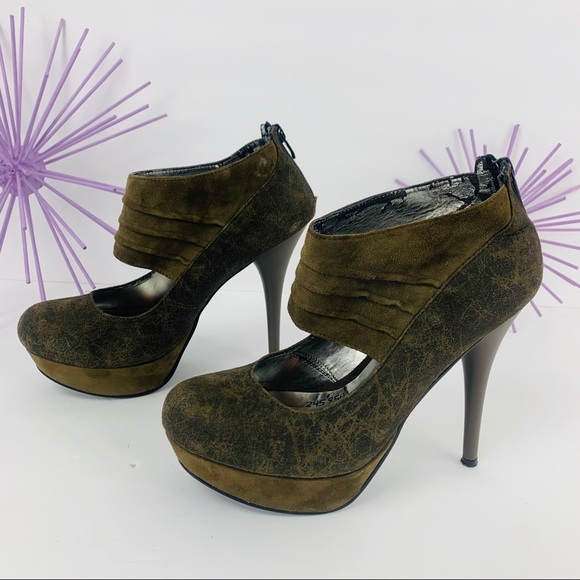 Tentations / Platform Green Black Suede Heel - Picture 6 of 8